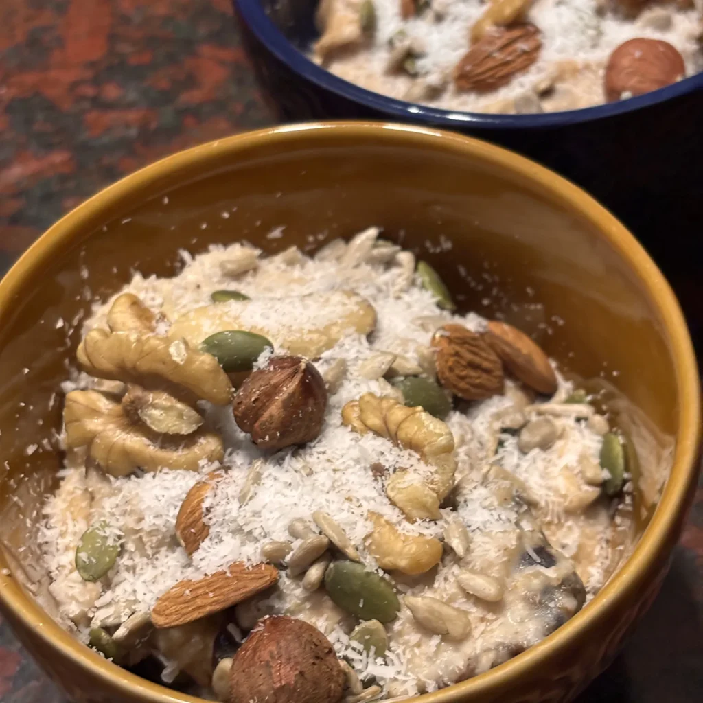 porridge: avena cocida con leche o agua